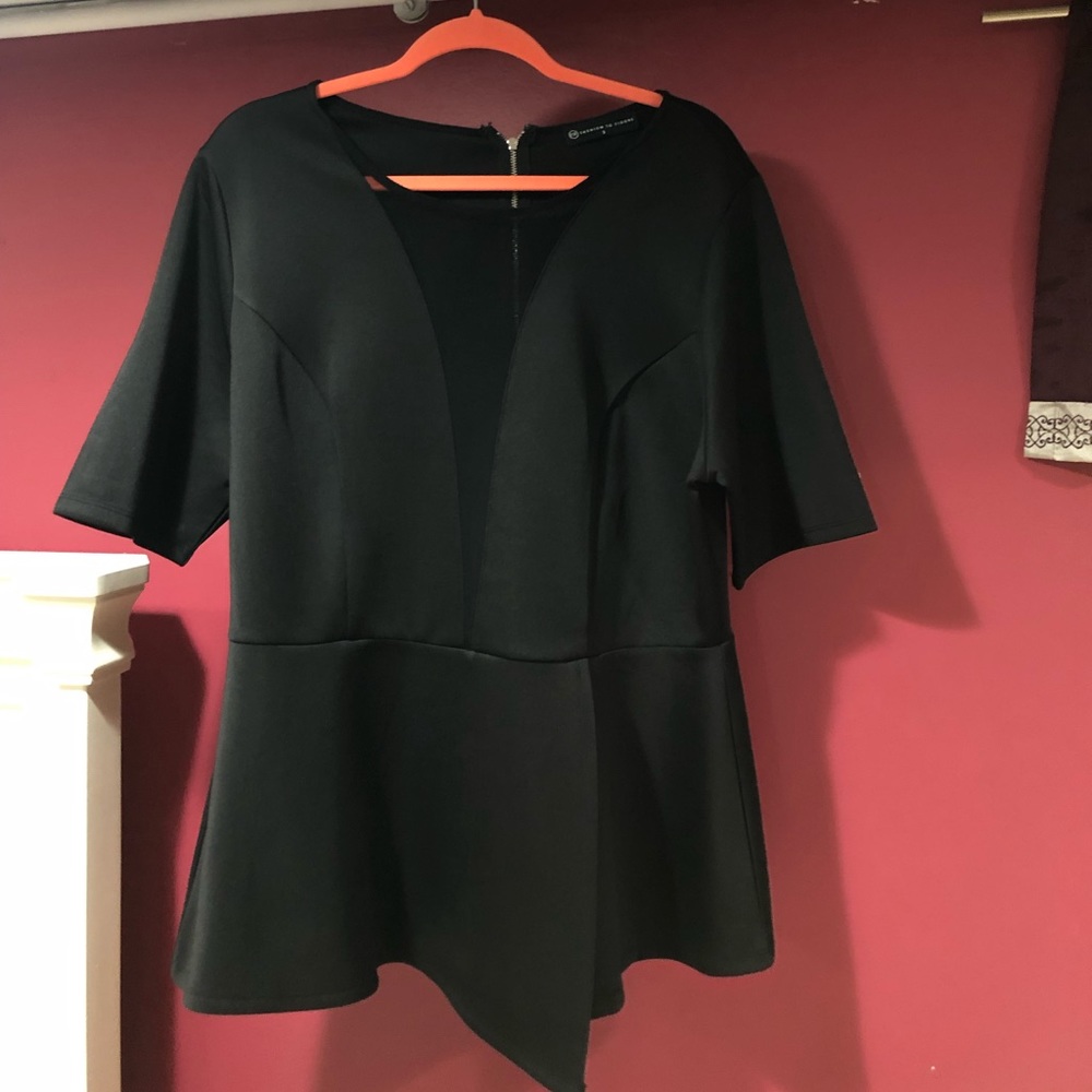 Peplum Top with Mesh
